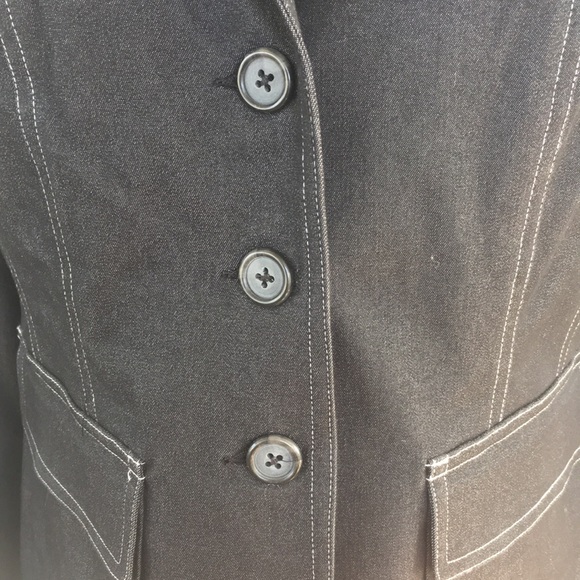 Charcoal black jean blazer white pinstripes M NWT - Picture 4 of 4